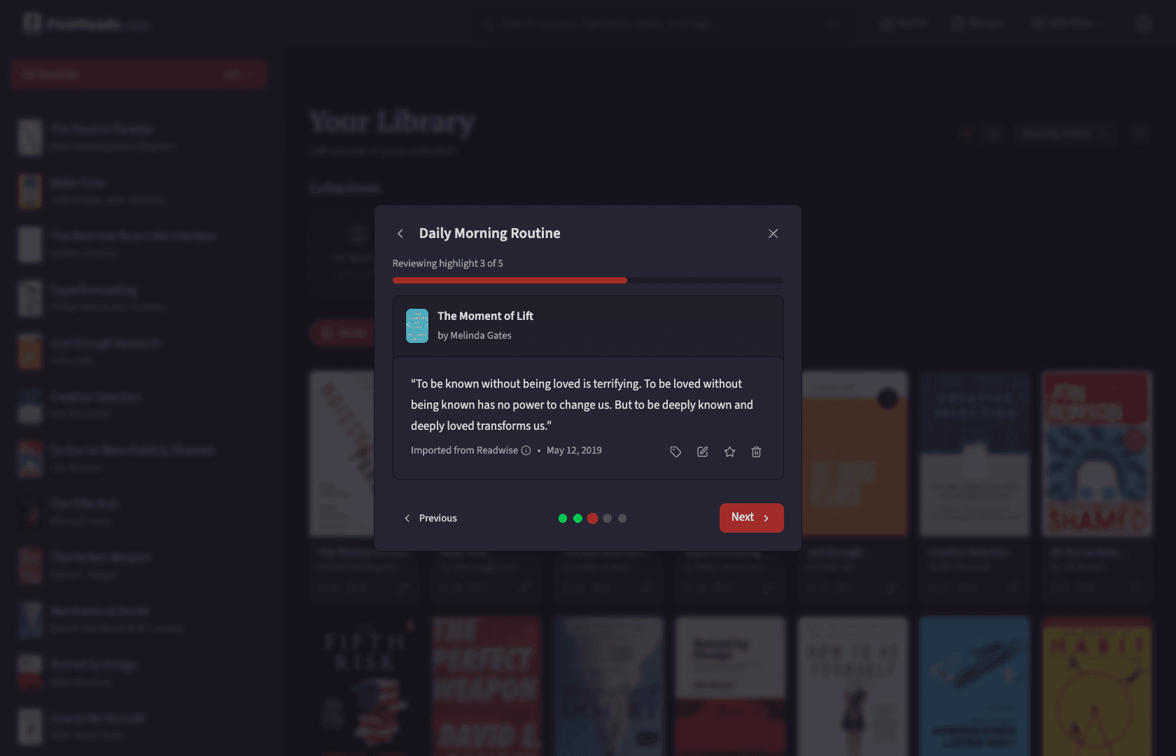 Set up recurring routines with recaps of your highlights