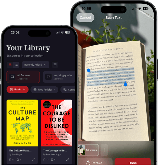 PastReads on iPhone scanning text from a book