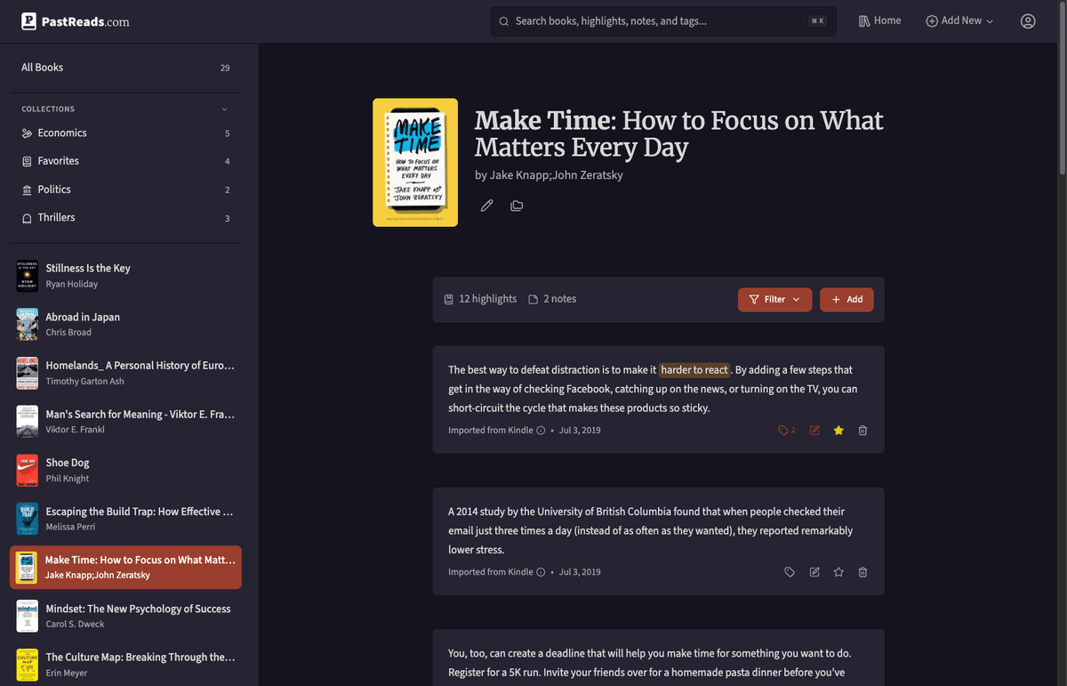 Library in Dark mode