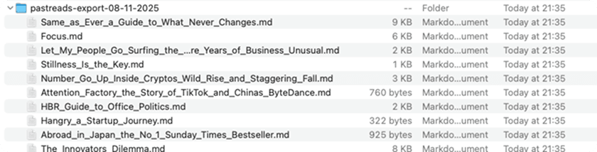 Example of Markdown ZIP file contents