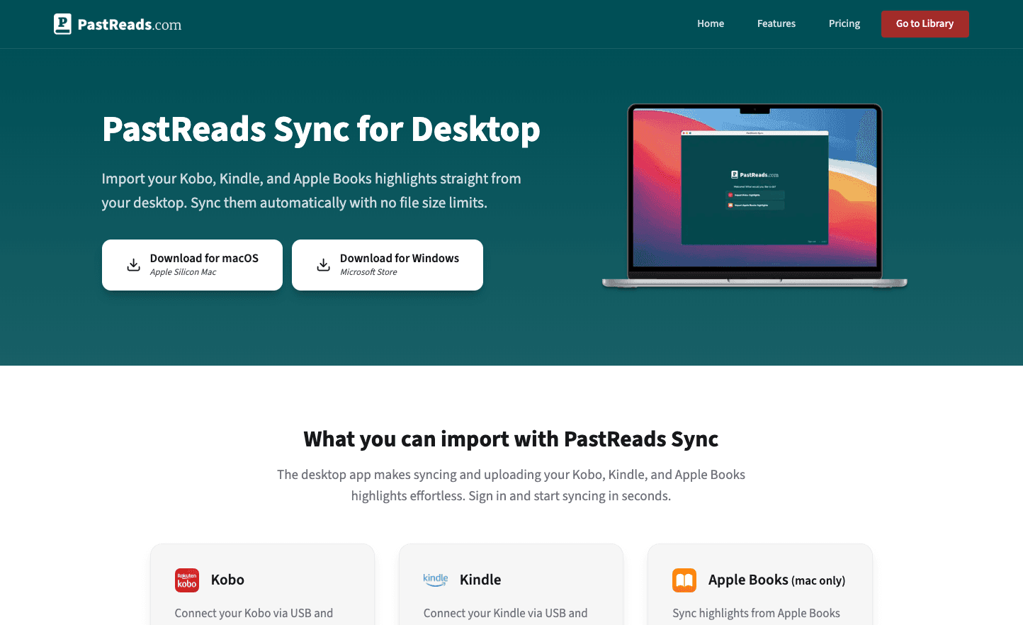 Download PastReads Sync desktop app