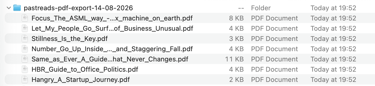 Example of PDF ZIP file contents